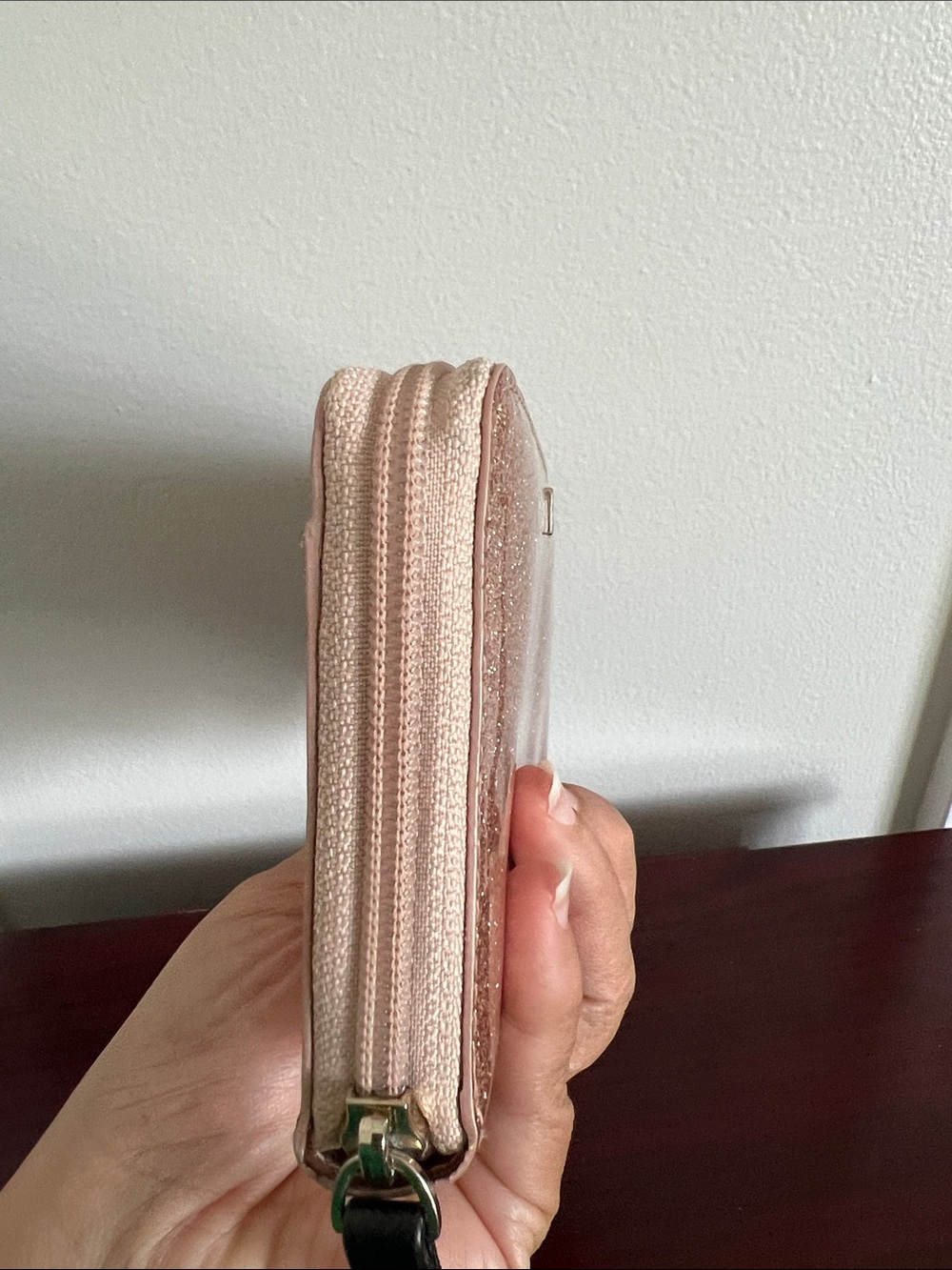 Kate Spade Rose Gold Glitter Zip-Around Wallet - Picture 5 of 11